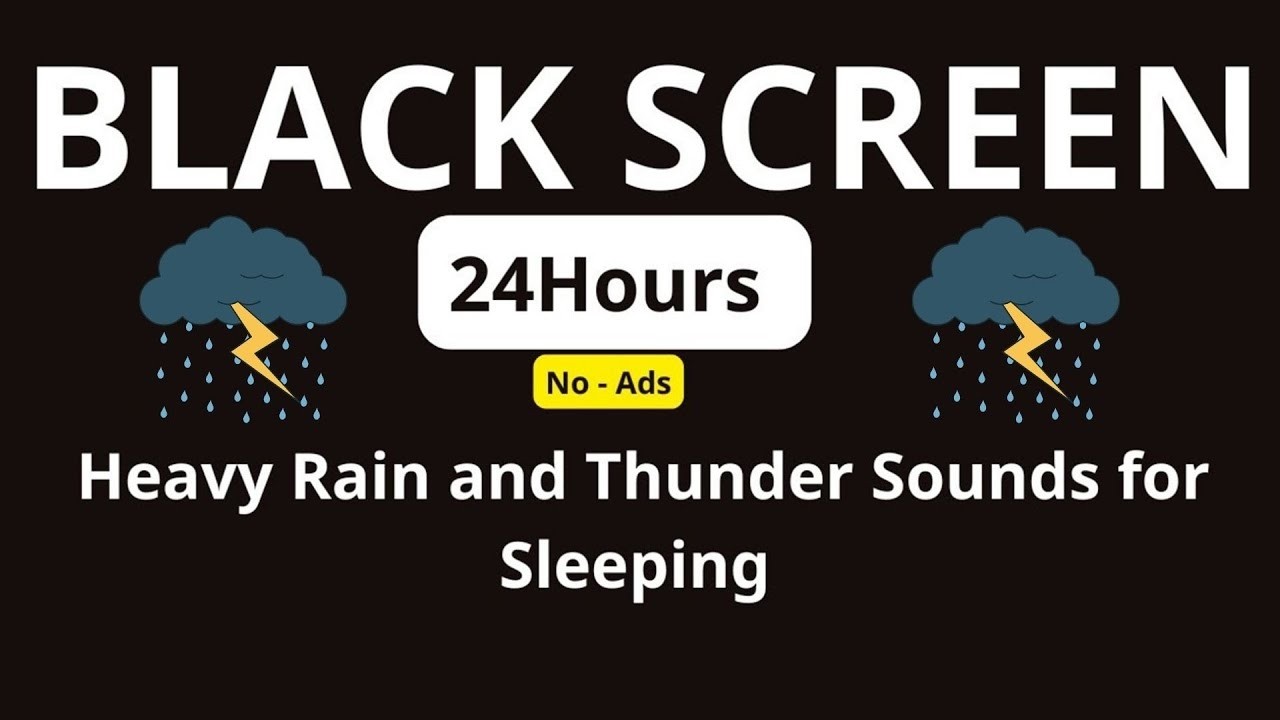 🔴 Heavy Rain and Thunder Sounds for Sleeping - Black Screen | Deep Sleep Thunder