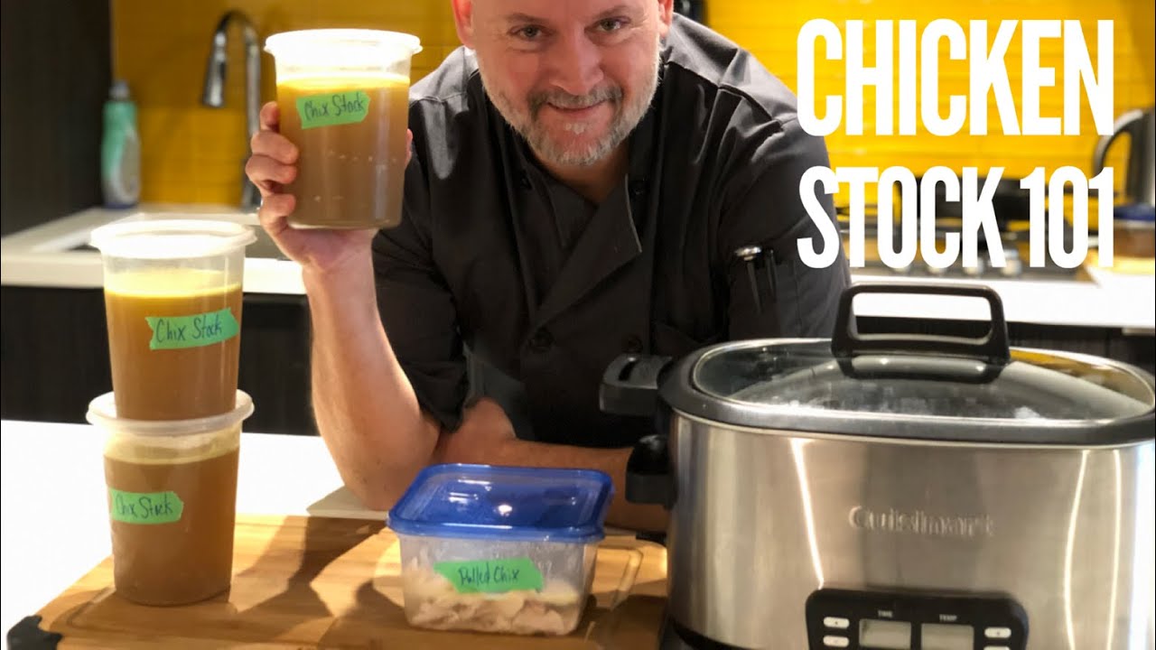 Easy Slow Cooker Chicken Stock ~ Bone Broth Recipe ~ Cheoff Geoff