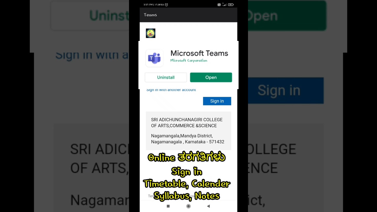 Ms TEAMS App Online Class Joining / Sign in / Calender / Groups / Syllabus / Timetable