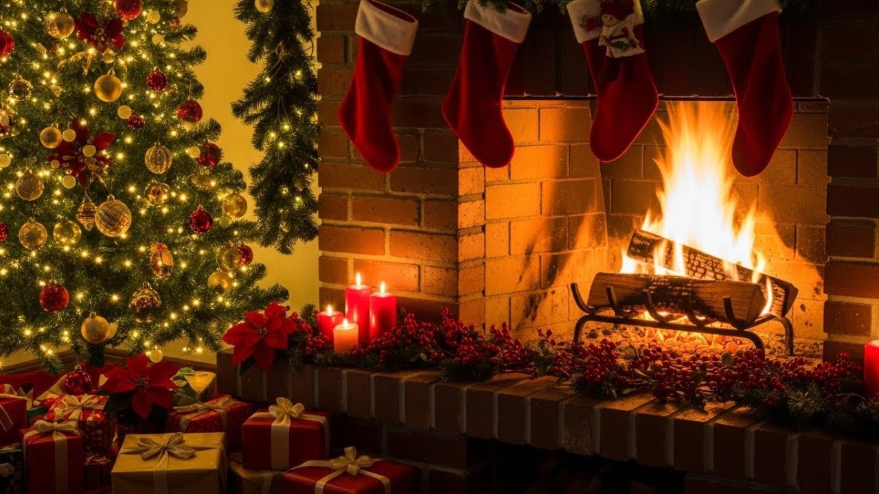 Vintage Christmas Songs 🎄 Cozy Fireplace Ambience | Timeless Classic Holiday Music