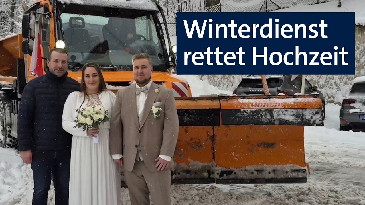 Schonungen: Winterdienst rettet Hochzeit | Abendschau | BR24
