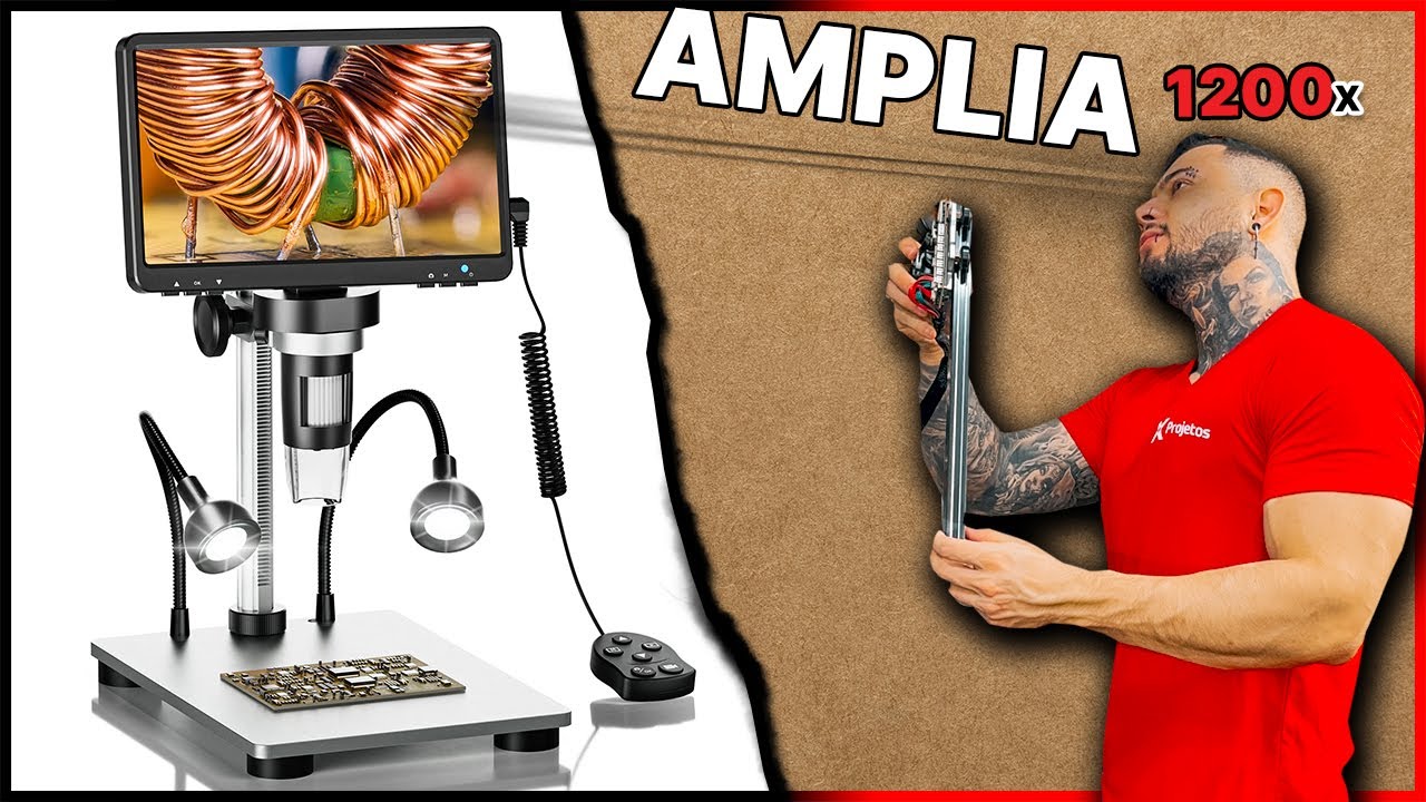 Microscópio Digital é Bom? Conheça o Mustool DM9 Tela de 7 polegadas bateria interna