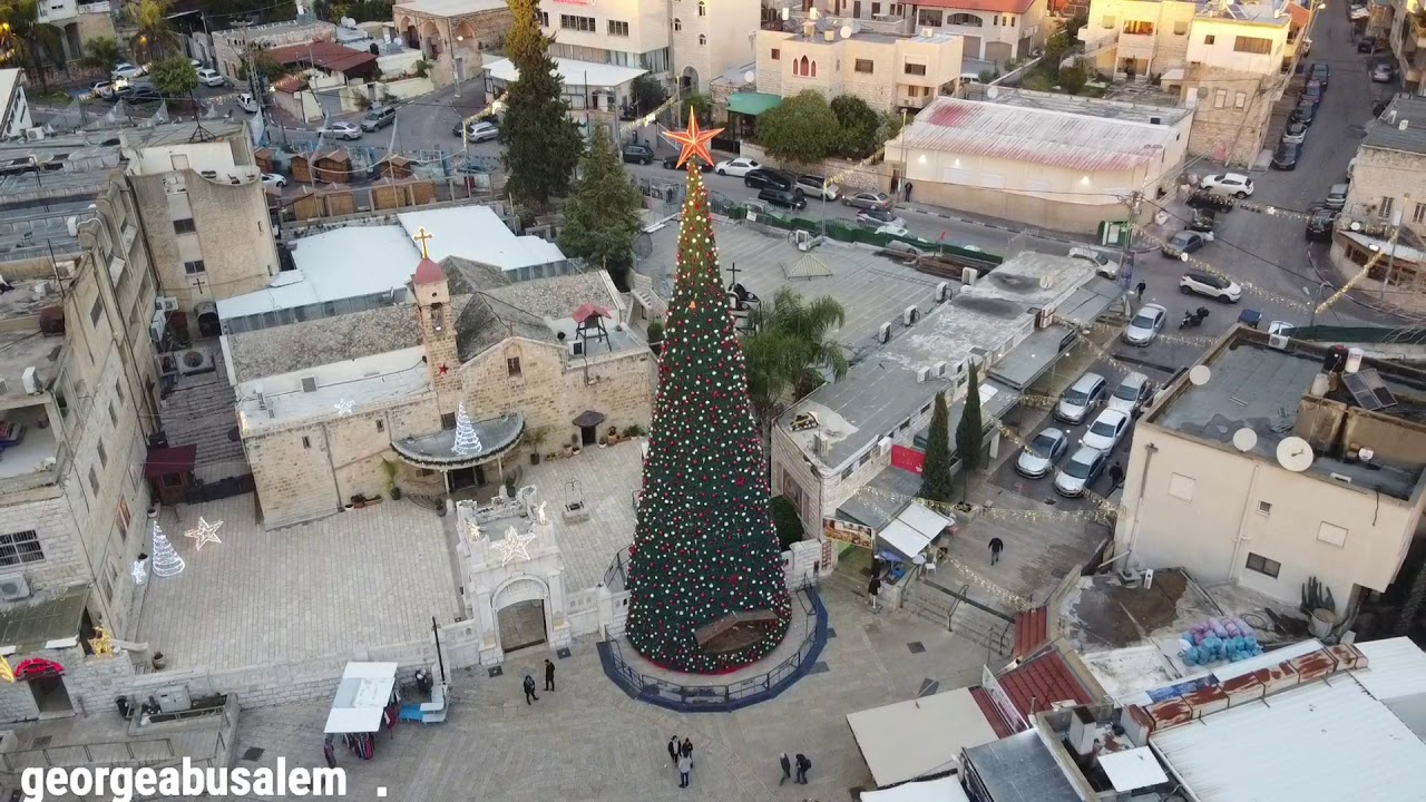 Nazareth by drone..mary's well  ..basilica of the annunciation