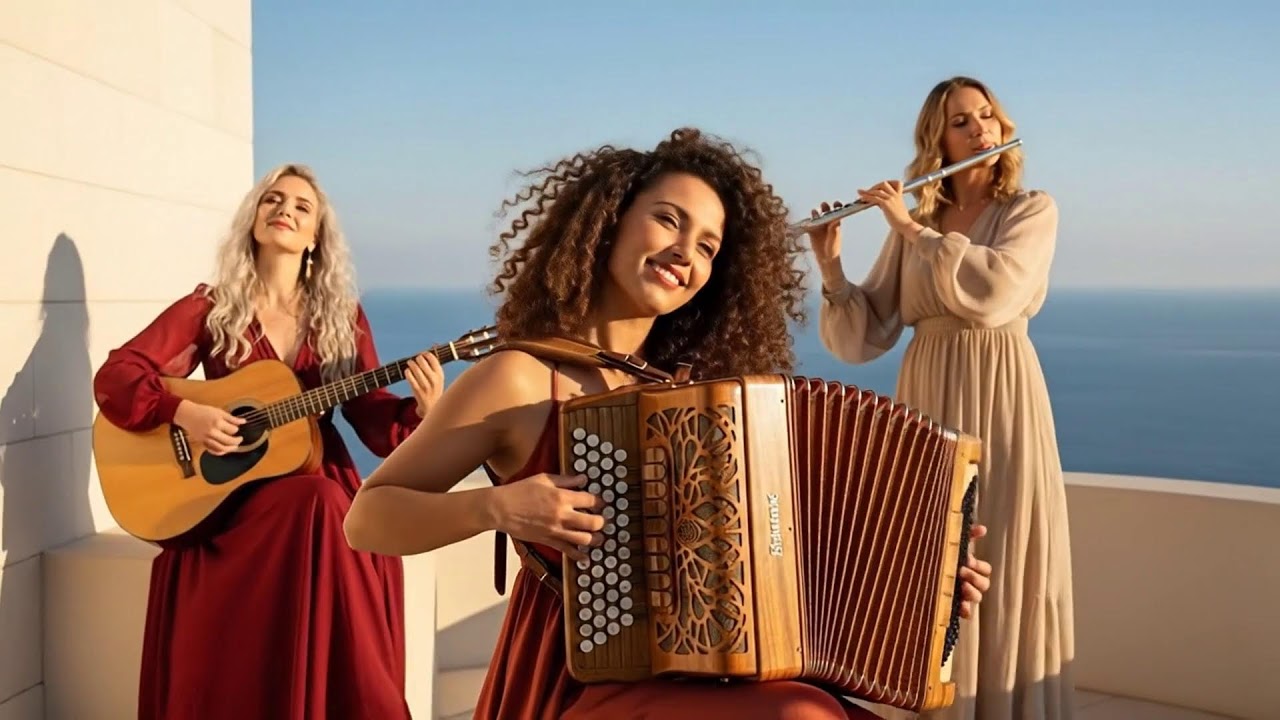 Mediterranean Pearl Evening | Cinematic Flamenco Guitar, Sax, Accordion & Flute