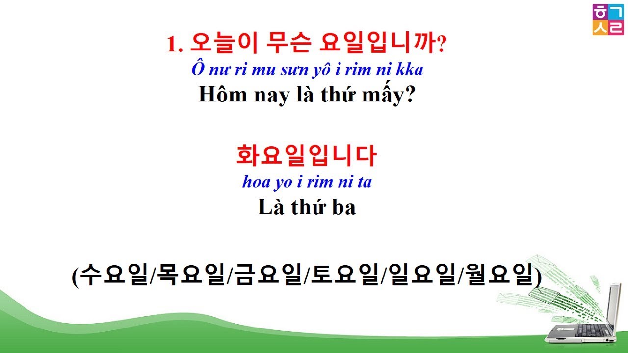 [Bài 7:  THỨ - NGÀY - THÁNG | 날짜와 요일 | TIẾNG HÀN GIAO TIẾP CƠ BẢN