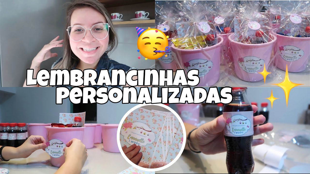 ENCHENDO AS LEMBRANCINHAS E PERSONALIZANDO TUDO!!! FESTA DE UM ANO DA MANU  ✨