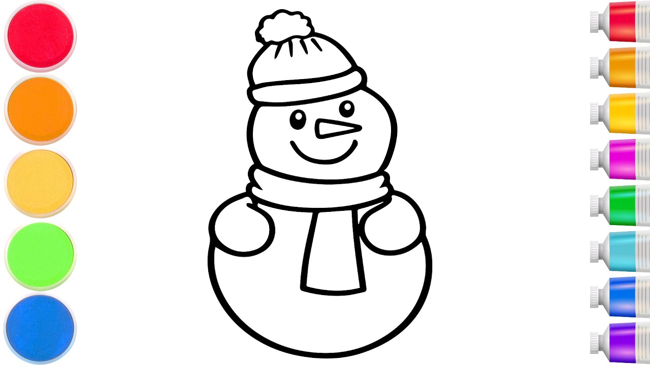 Drawing and Coloring a cute Snowman | Easy Step by Step Tutorial