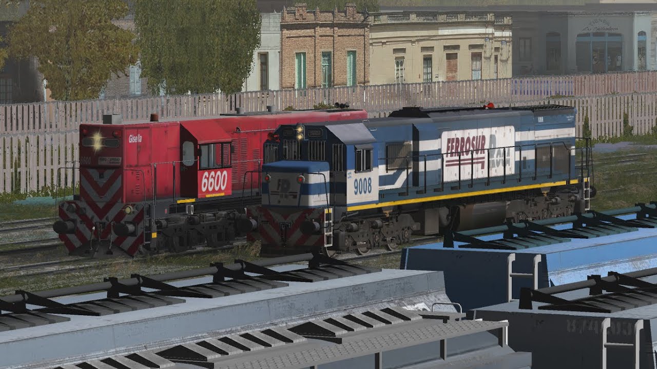 EMD GR12W 6600 FEPSA - EMD GT22CW 9008 FR - TREN DE FEPSA MANIOBRANDO EN PATIO PLAYA