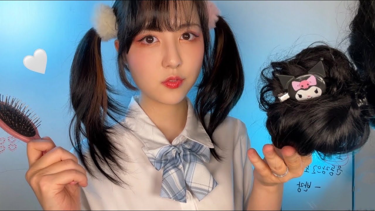 ASMR I’ll do ur hairstyle for school sports day💘! K-highteen RP