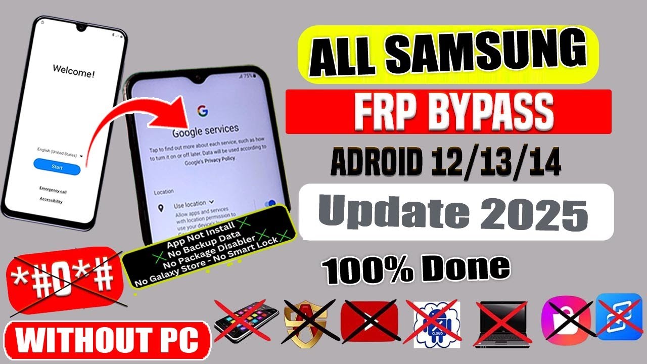 All Samsung FRP Bypass 2025 (100% DONE)FRP Unlock Android 12/13/14 New Method✔️FRP Lock Bypass No PC