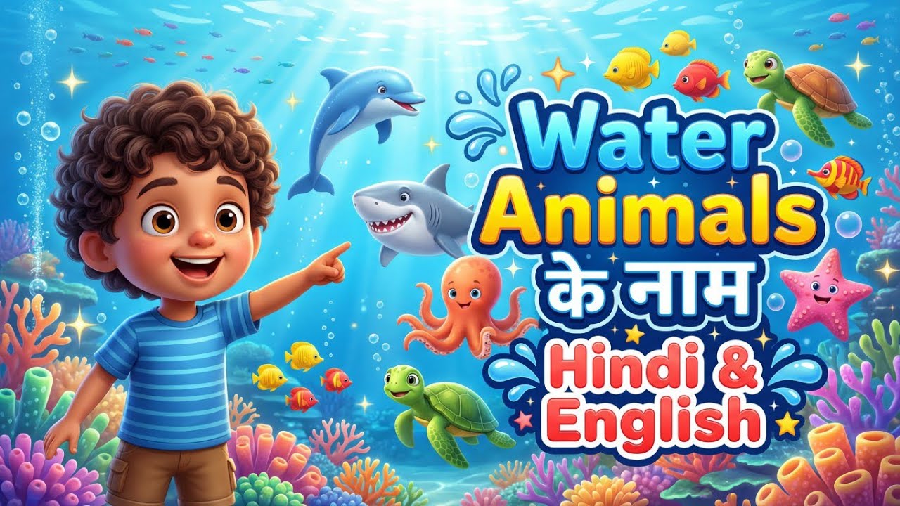 Water Animals Name in English | जल में रहने वाले जानवर | Sea Animals for Kids 🌊🐬
