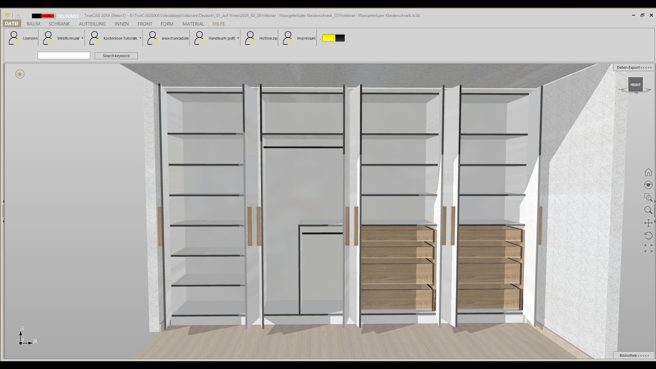 TrunCAD 20XX | Massgefertigter Kleiderschrank