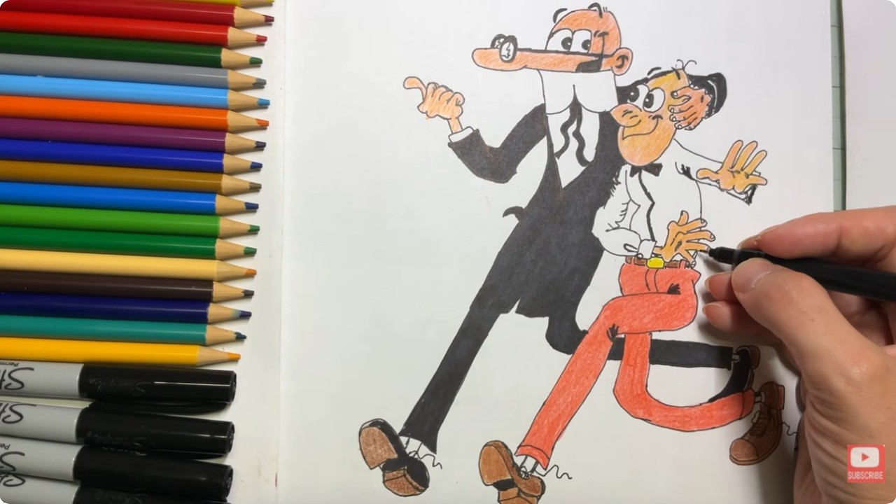 Como Dibujar a Mortadelo y Filemon / How to Draw & Color Mortadelo & Filemon