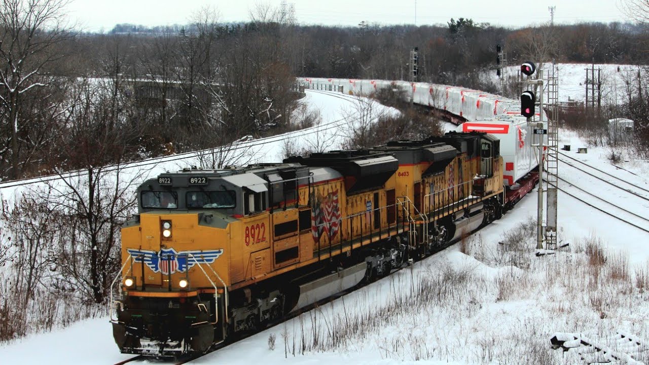 Union Pacific SD70ACe Duo! Windmill Train! CN L388 - UP 8922E at Bayview Junction - January 16, 2026