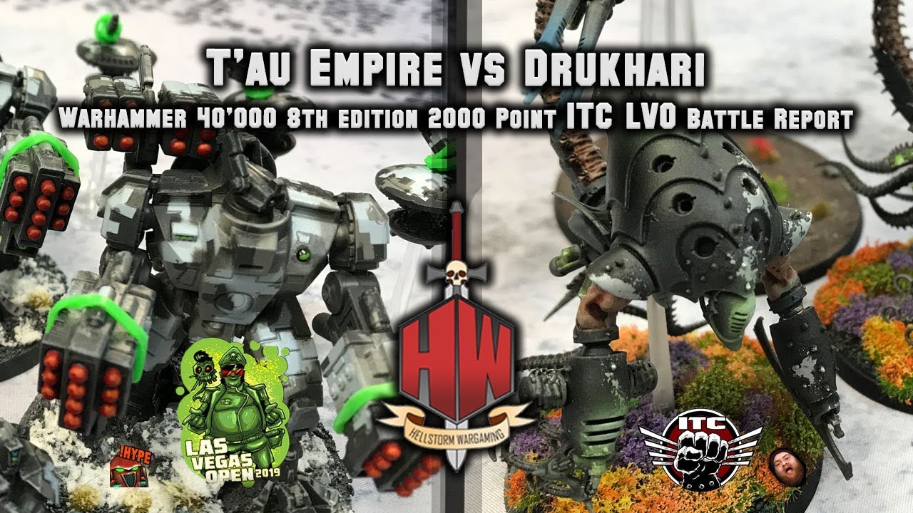 T'au Empire vs Drukhari 2000 LVO ITC Warhammer 40k Tournament Batrep
