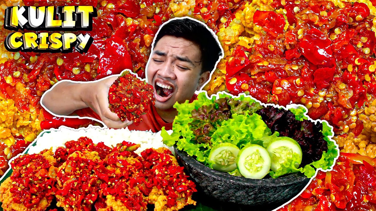 MUKBANG KULIT AYAM CRISPY GEPREK CABE RAWIT DOMBA | ASMR KULIT AYAM CRISPY