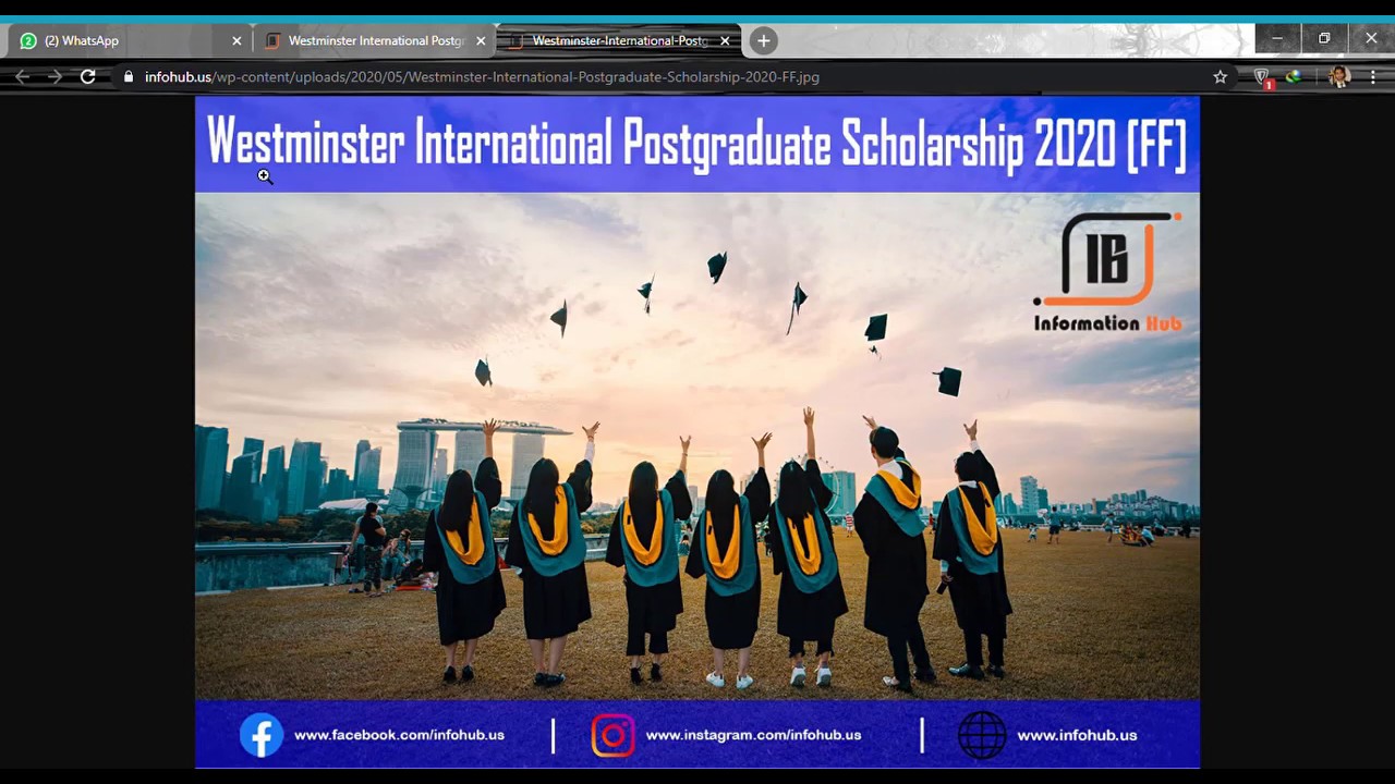 Westminster postgraduate international Scholarship 2020 Fully Funded