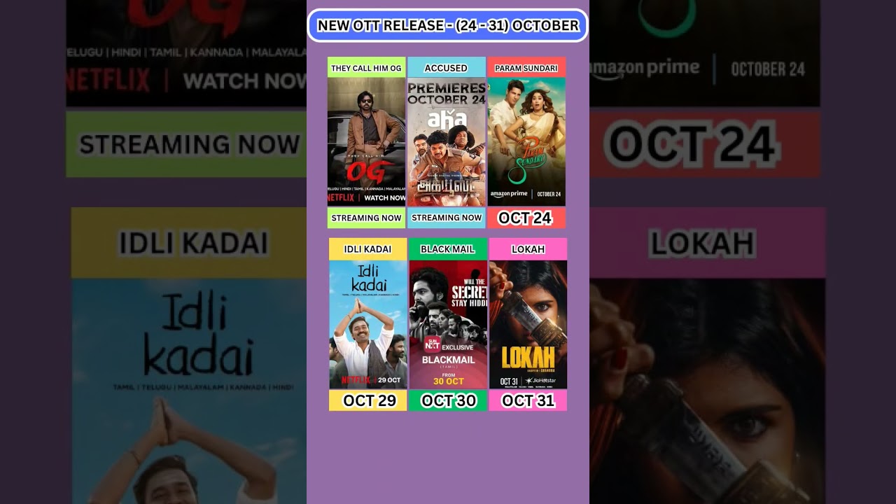 NEW OTT RELEASE MOVIES - OCTOBER 4TH WEEK #tamilcinema #indiancinema