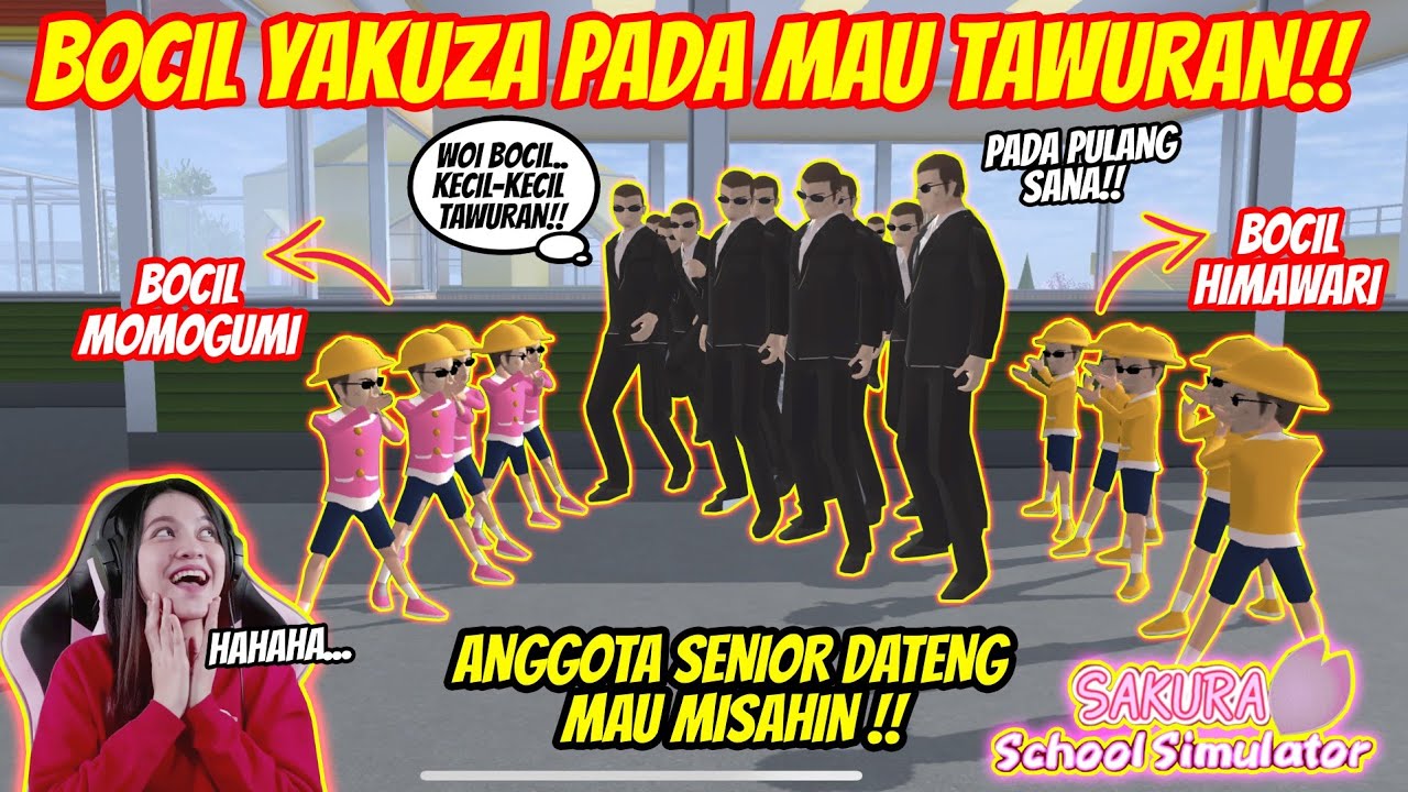 BOCIL ANGGOTA YAKUZA HIMAWARI VS MOMOGUMI TAWURAN!! MENANG SIAPA?? SAKURA SCHOOL SIMULATOR - PART 95