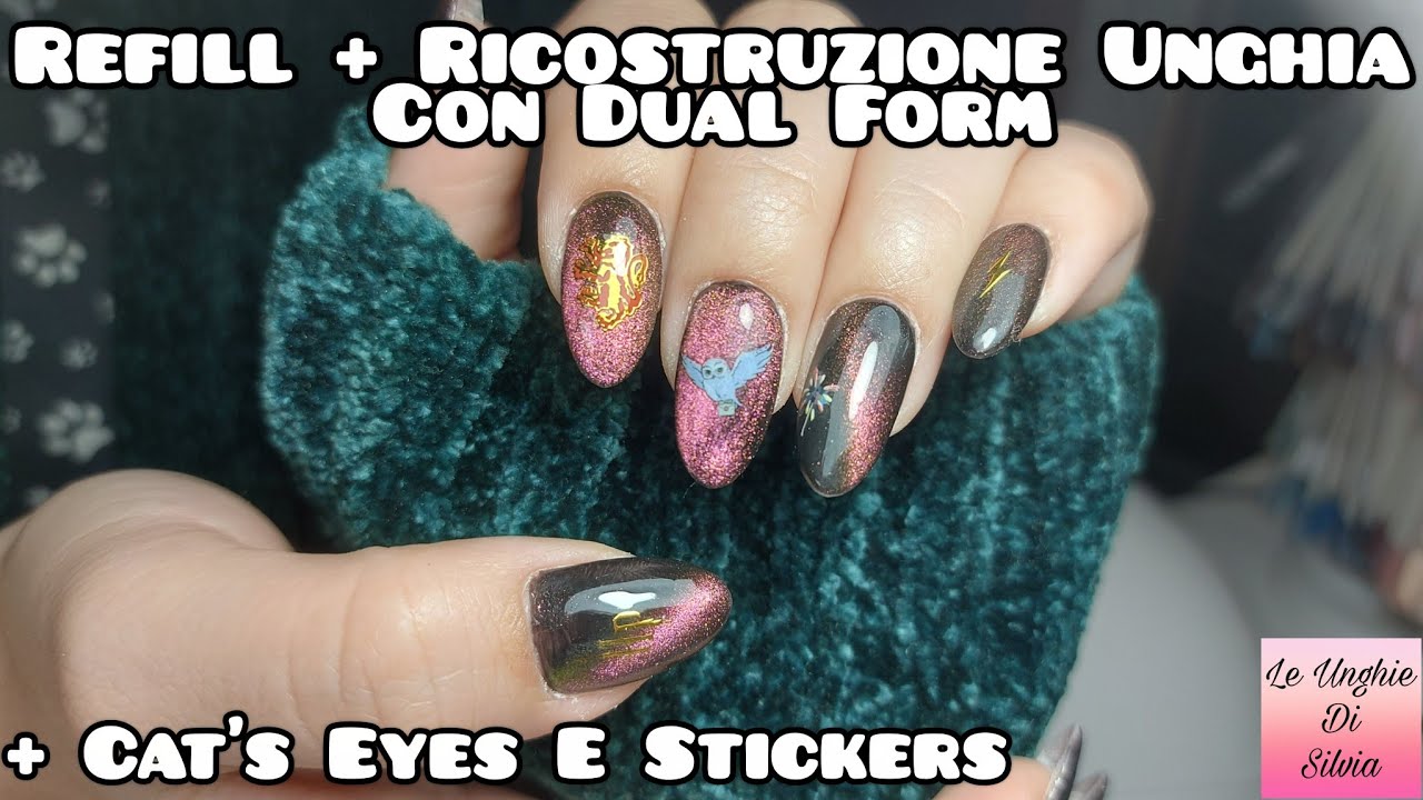 Refill + Ricostruzione Unghia Con Dual Form + Cat's Eyes E Stickers