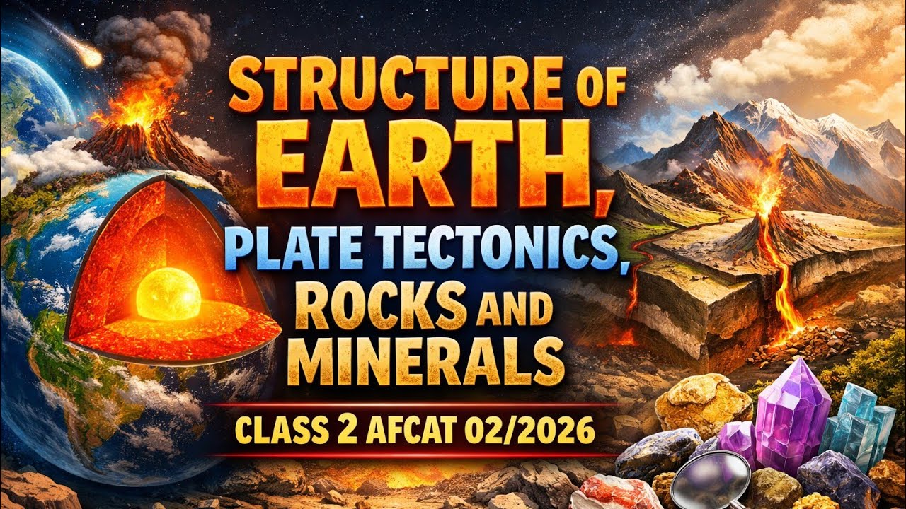 AFCAT 02/2026 GEOGRAPHY | STRUCTURE OF EARTH | PLATE TECTONICS, ROCK AND MINERALS | BY PRANAB SHARMA