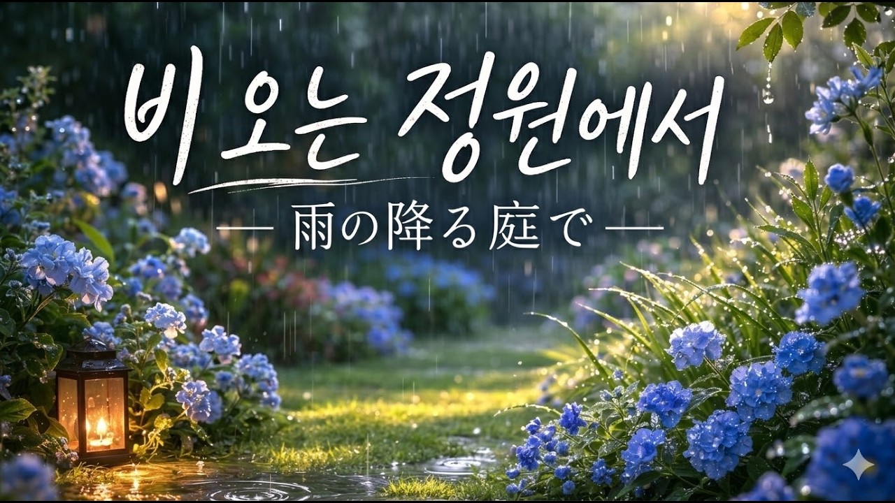 여름 정원 빗 소리 1시간 夏庭の雨音 (1時間)
