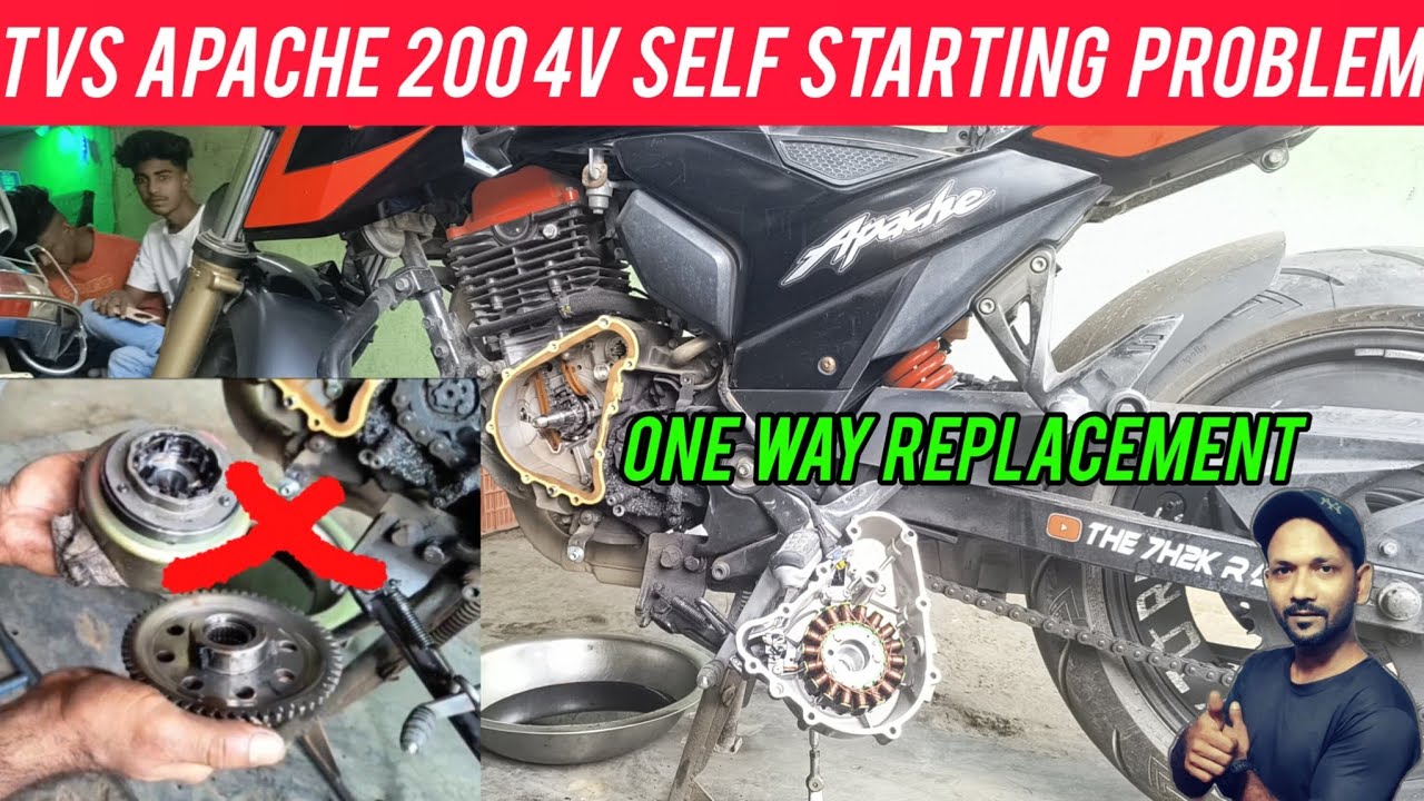 Tvs Apache 200 4v self Starting Problem | One way Replacement 😱