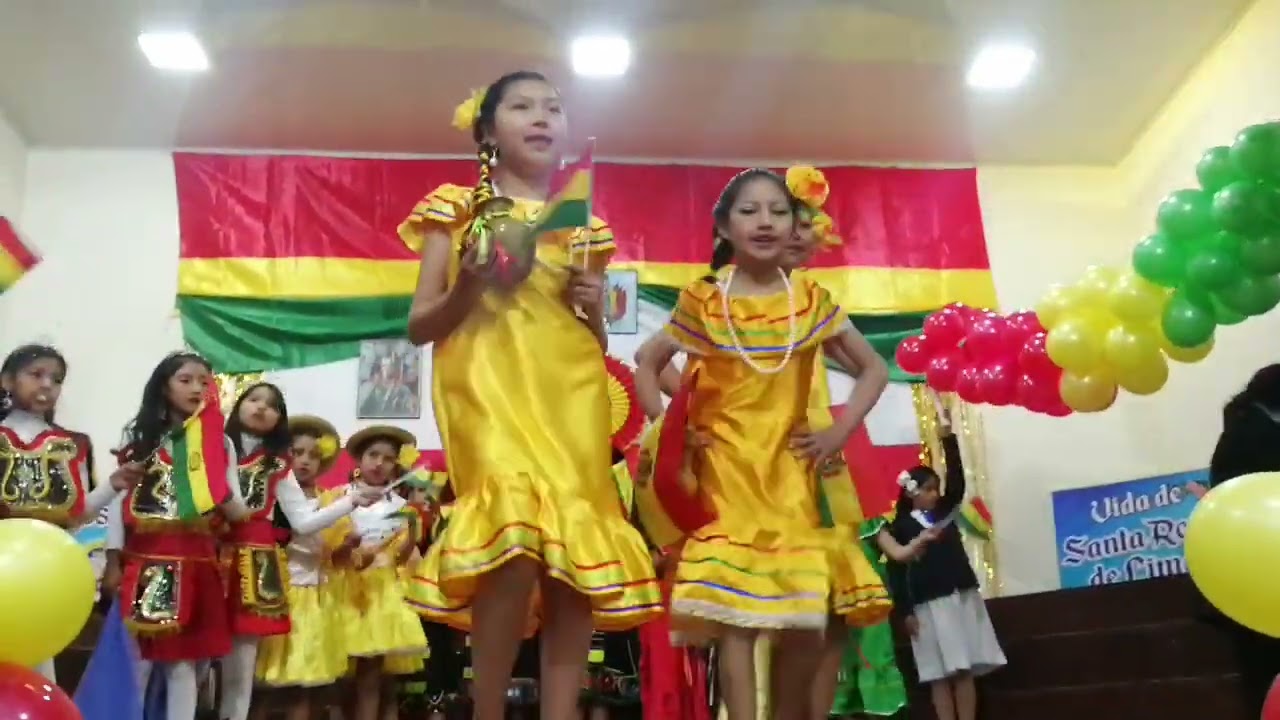 6 de agosto acuarela boliviana Santa Rosa. DDRR. 2024