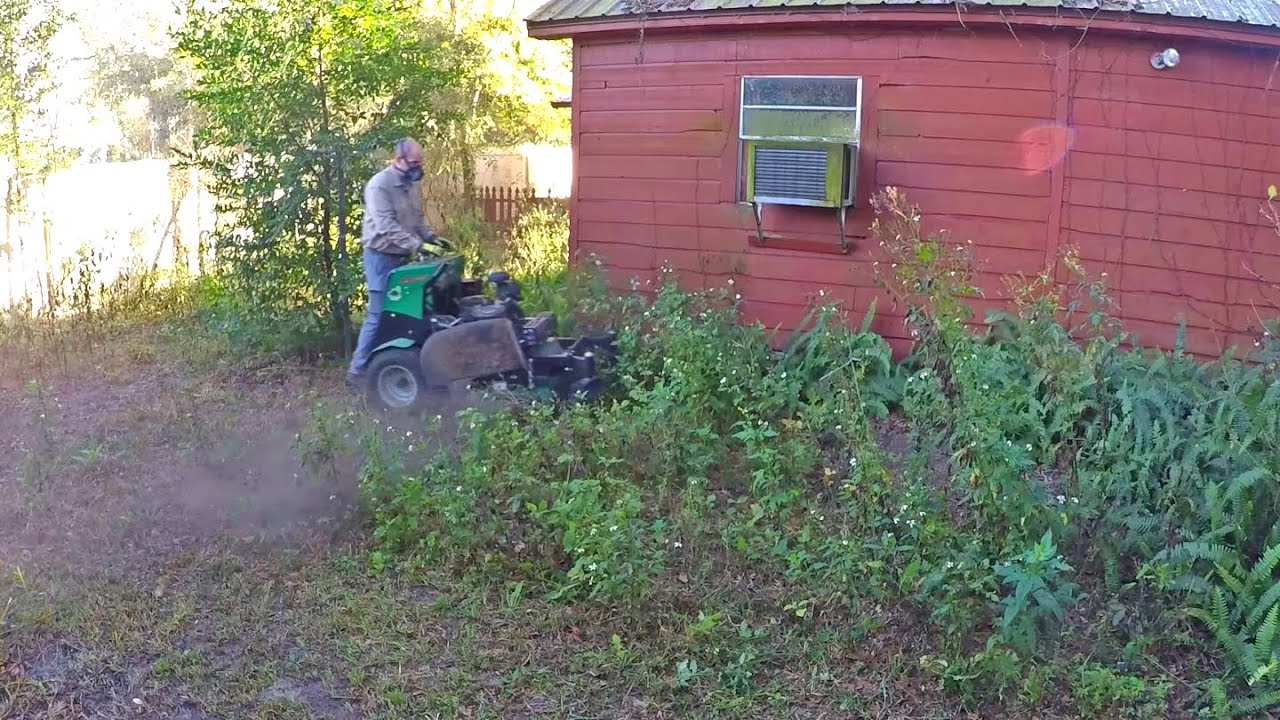 Military Clean Up, Messy Yard - 40 Minutes Real Time | Mowing Tall Grass