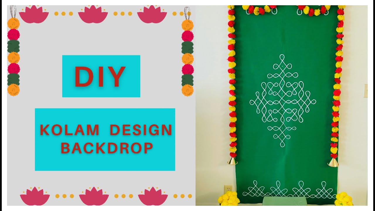 DIY Kolam Design Backdrop 💁🏻‍♀️🌸| DIY Handmade Muggu Backdrop Cloth😊 | Sandhya's World