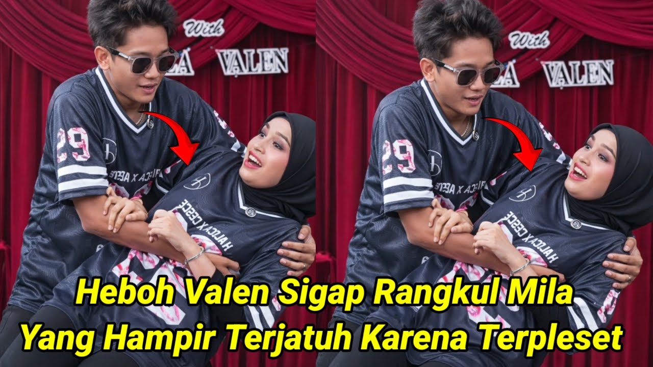 Heboh! Valen Sigap Rangkul Mila Yang Hampir Terjatuh Karena Terpleset !
