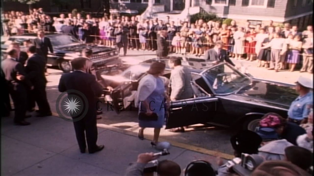 President John F Kennedy, Mrs Kennedy and party visits the Saint Mary's Church at...HD Stock Footage