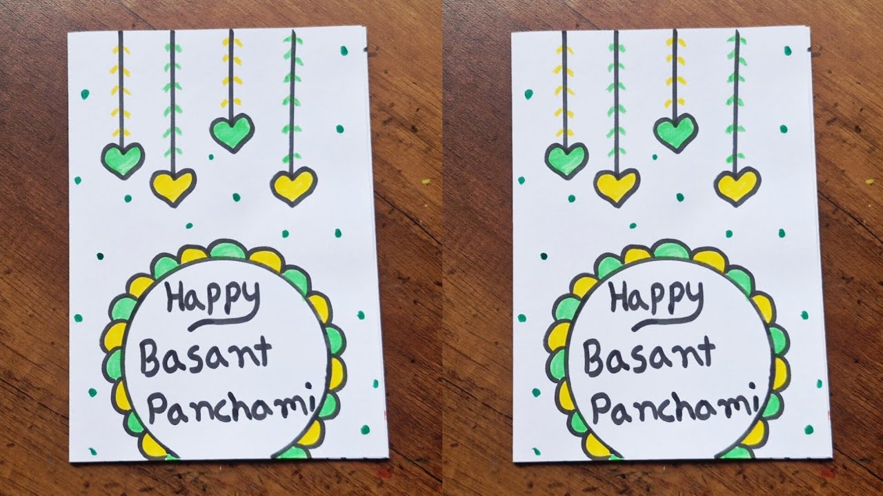 Basant panchami Card 🌻📚 #basantpanchami #card #greetingcard #diy