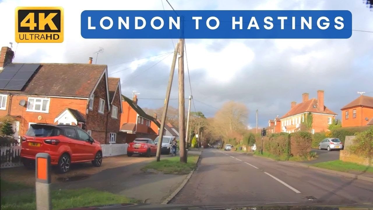 4K Drive | London Heathrow to Hastings | M4 M25 A21 Motorway and Countryside | England 🇬🇧