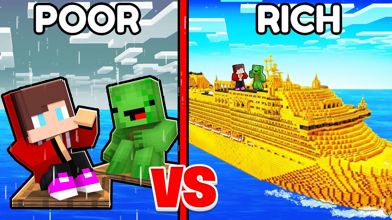 JJ and Mikey: Froma POOR To RICH Cruise in Minecraft - Maizen