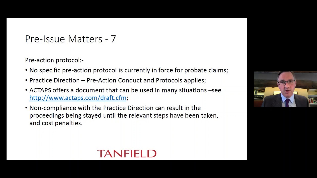 Probate Disputes:  Pre-issue, Procedural guidance, Beddoe applications and Disputes among PRs (Ep.3)