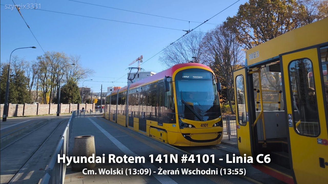 Linia C6 | Hyundai Rotem 141N #4101 - Tramwaje Warszawskie