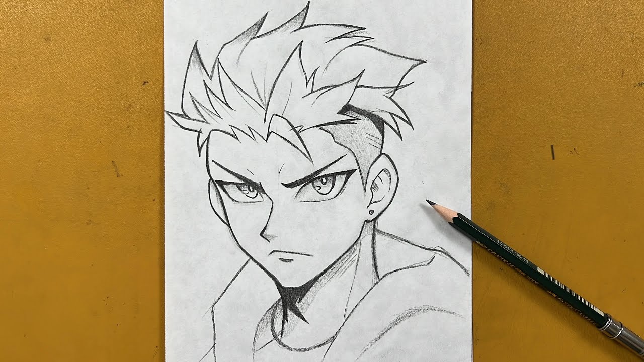 Anime drawing for beginners | How to draw strong anime boy step-by-step | drawing tutorial