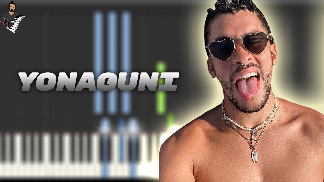 Bad Bunny - Yonaguni | Instrumental Piano Tutorial / Partitura / Karaoke / MIDI