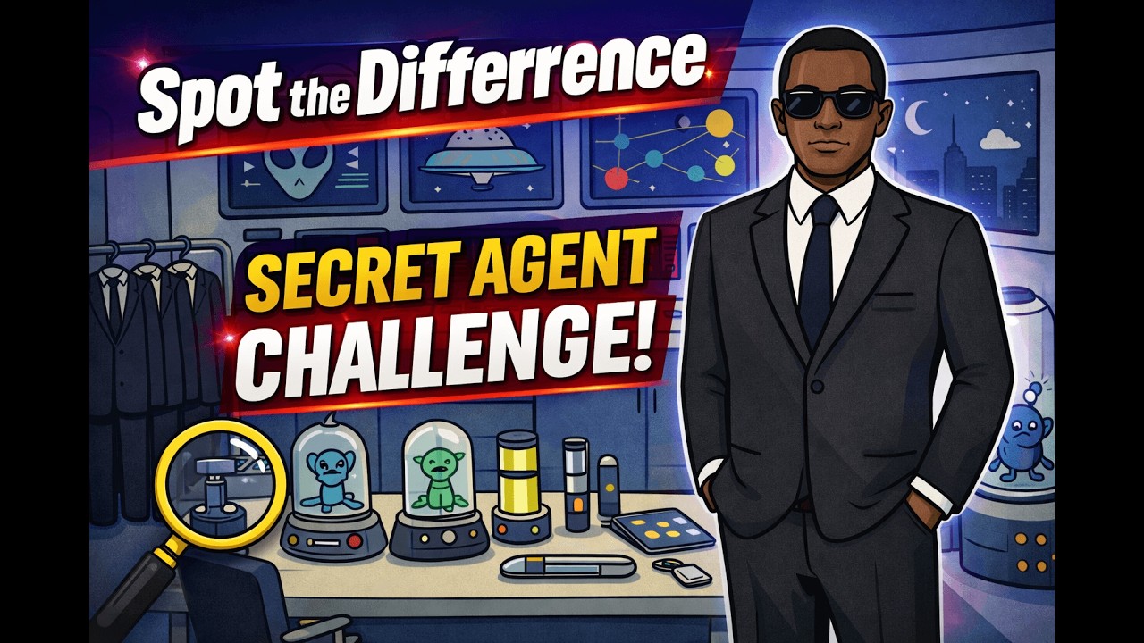 🕶️ Spot the Difference: Secret Agent Challenge | Can You Find Them All?