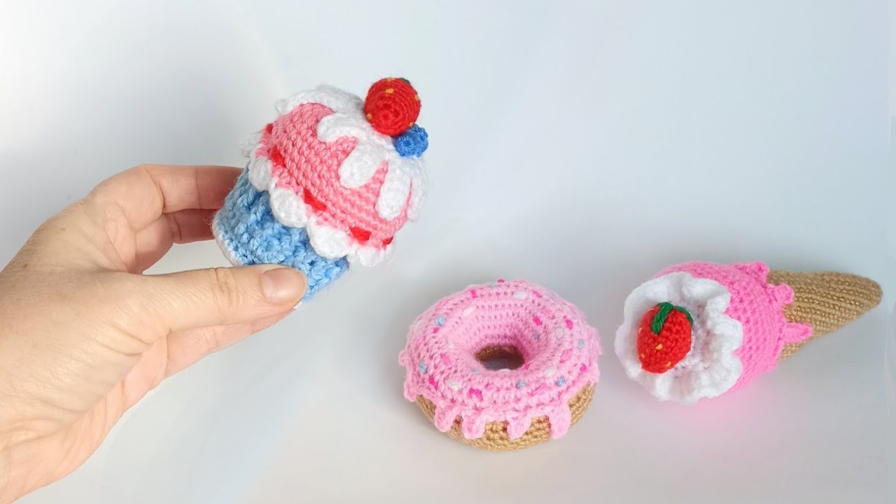 💙🌸Как вязать Сладкое Пирожное крючком. Кекс амигуруми🌸💚