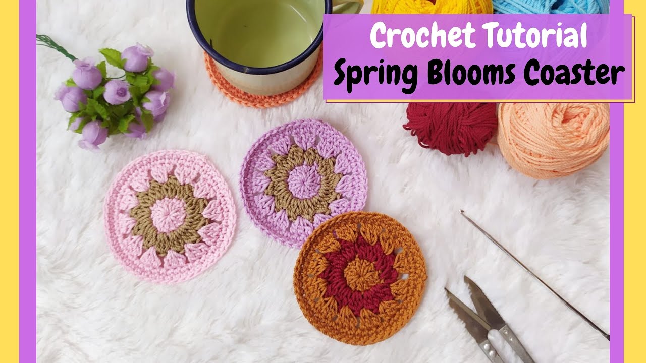 Crochet [tutorial] : Spring Bloom Crochet Coaster