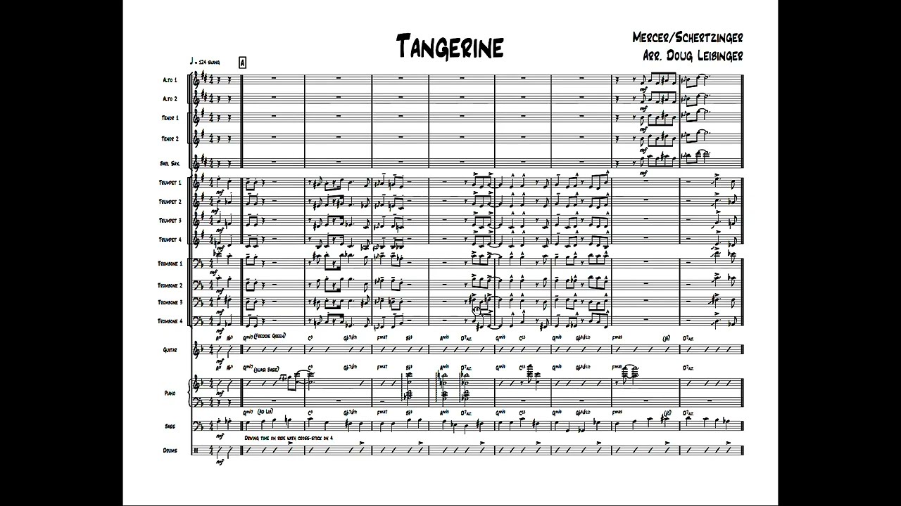 Tangerine - Big Band Chart - Arranged by Doug Leibinger