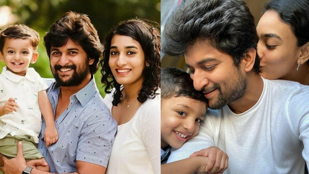 actor Nani with his wife and son latest photos | hero nani family photos