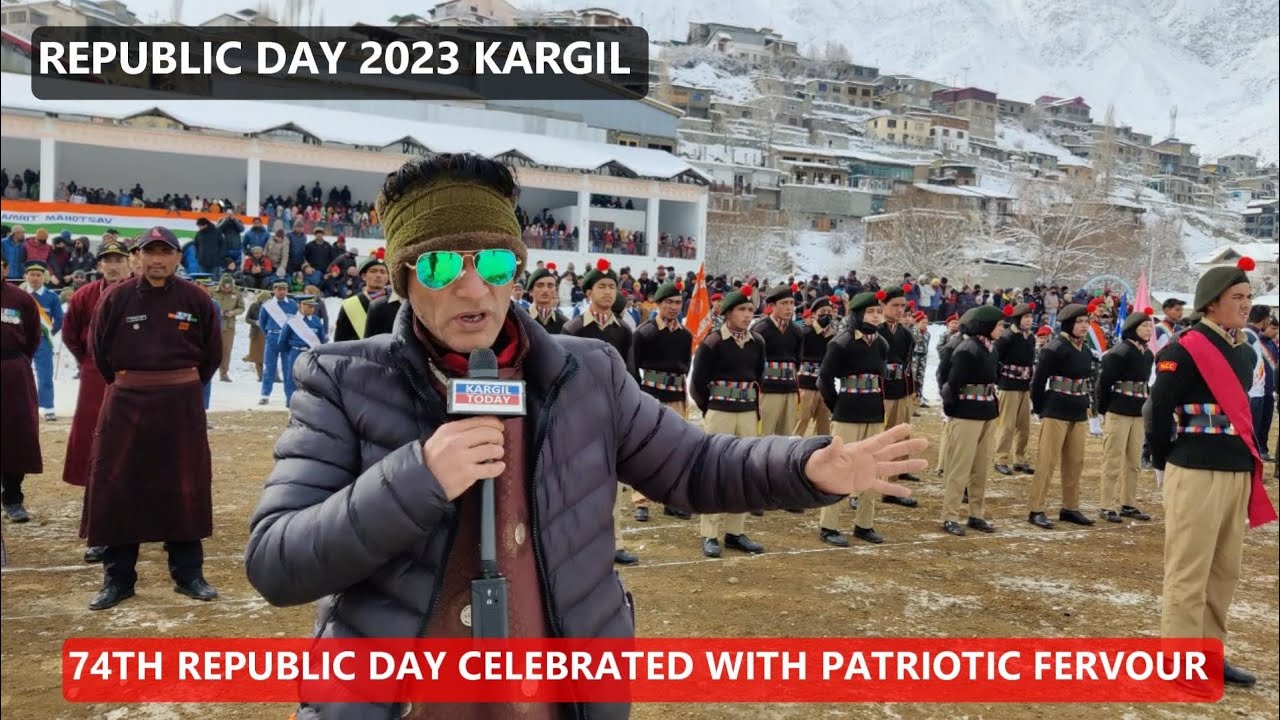 Kargil Celebrates 74th Republic Day, despite severe cold & heavy snowfall. Report Hosain Khalo