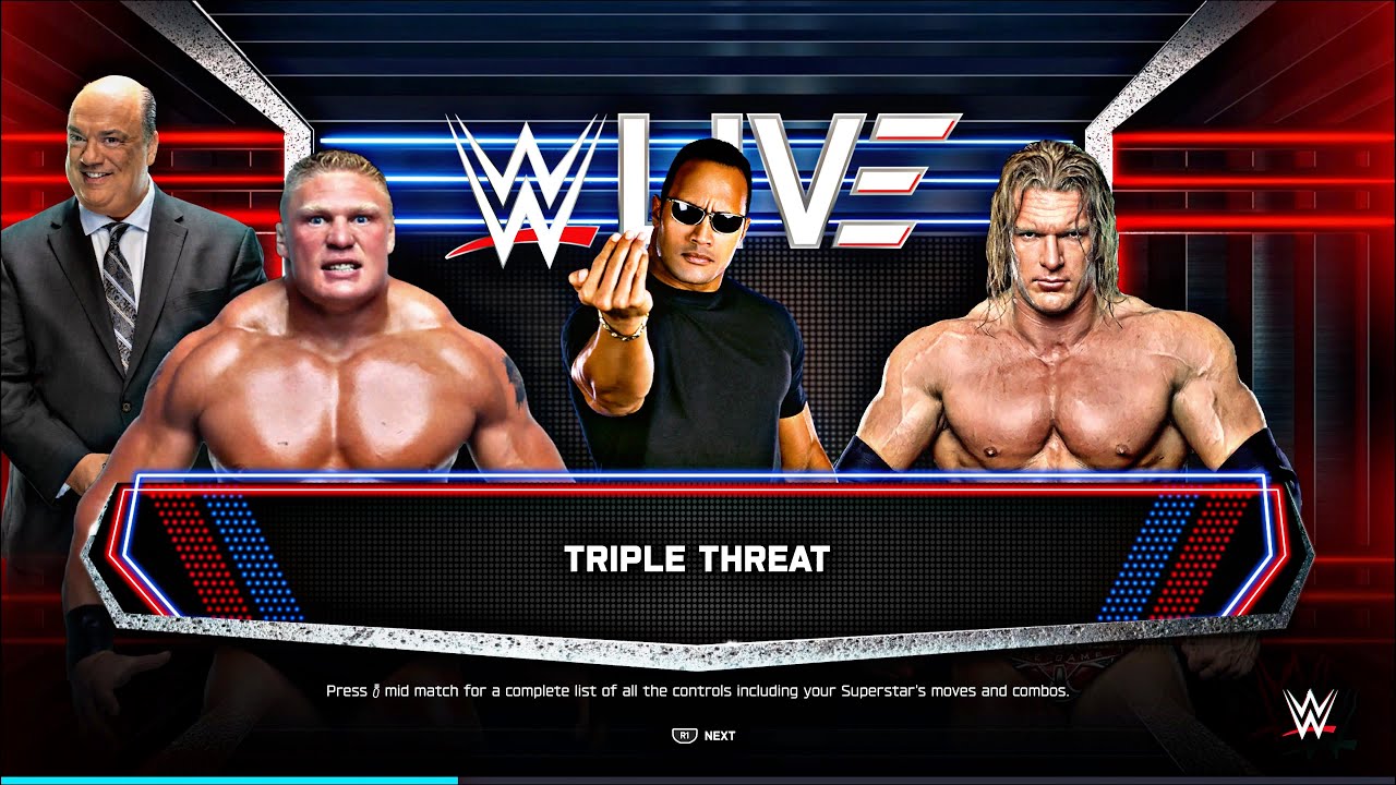 The Rock vs Triple H vs Brock Lesnar - Triple Threat Match - WWE 2K25 - PS5 Gameplay