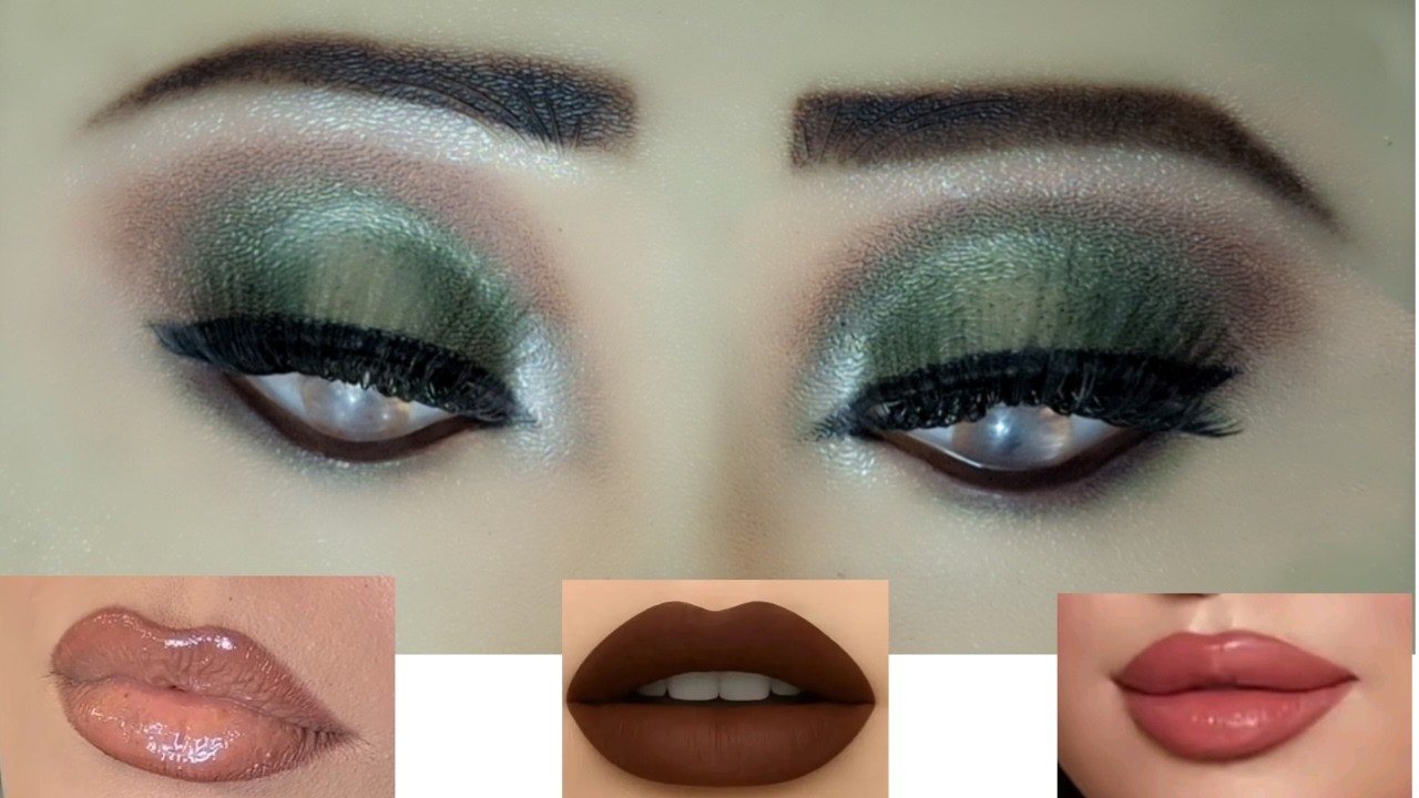 Green smokey eye makeup tutorial