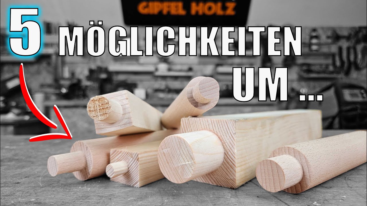 Runde Zapfen an Rundstäben und Kanthölzern herzustellen - stabile Holzverbindung sehr einfach