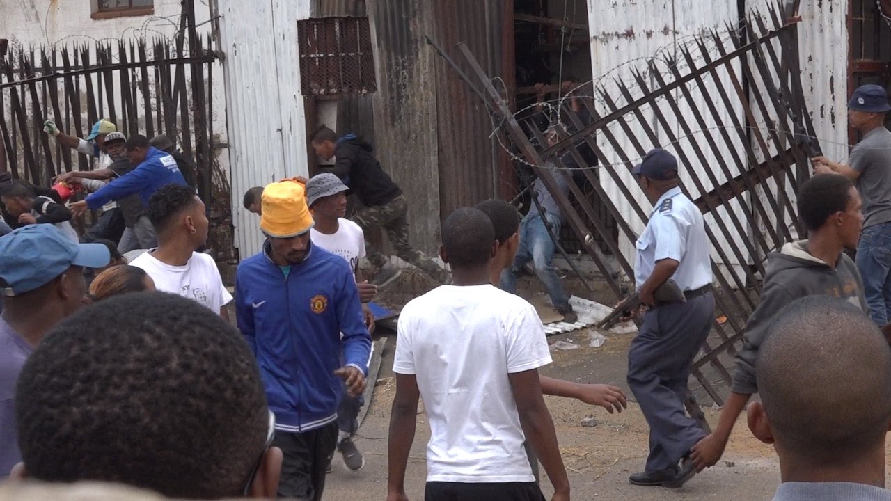 Ennerdale looters pelt police vehicle with bricks