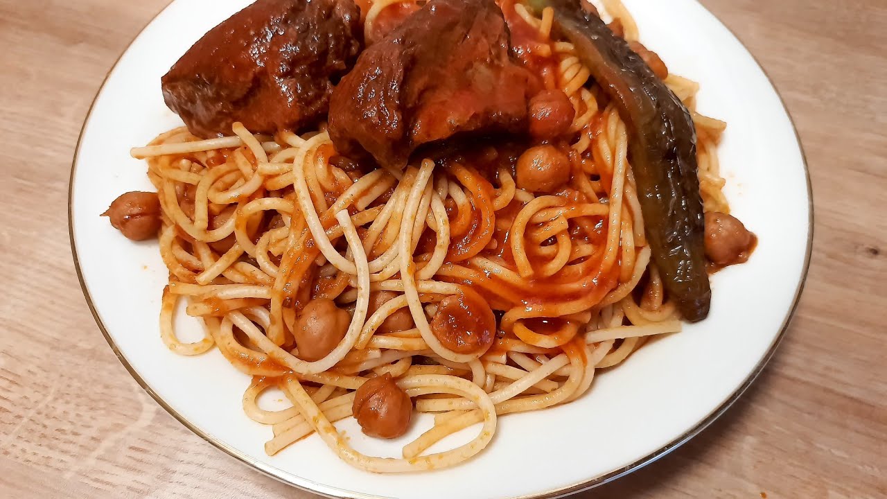 مقرونة سباقتي تونسية باللحم البقري 🍝🥩